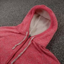 American Eagle Hoodie Womens M Pink Full Zip Sherpa Lined Sweatshirt Jacket Coat