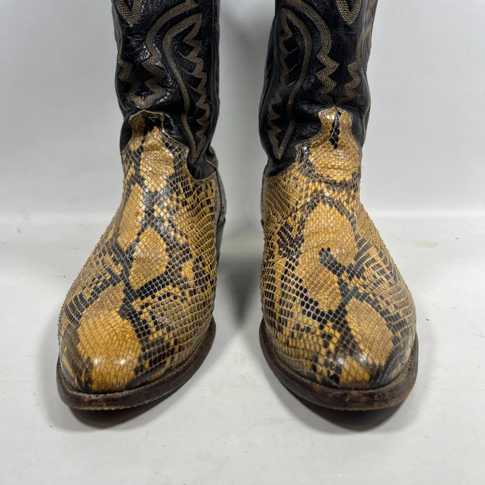JUSTIN ботинки мужские 9 питон змеиная кожа ковбой Western кожи 8621 коричневый - Изображение 4 из 4