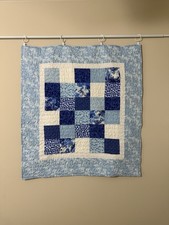 children quilts hand made new blue white floral