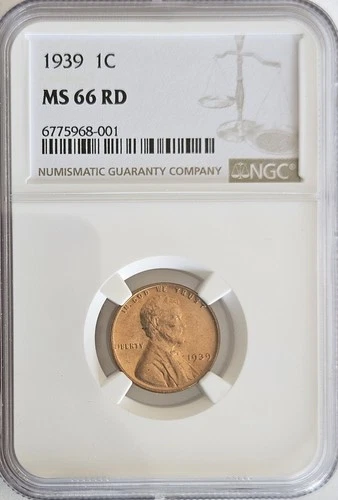 1939 NGC MS66 RD Lincoln Wheat Cent - 001 Serial #