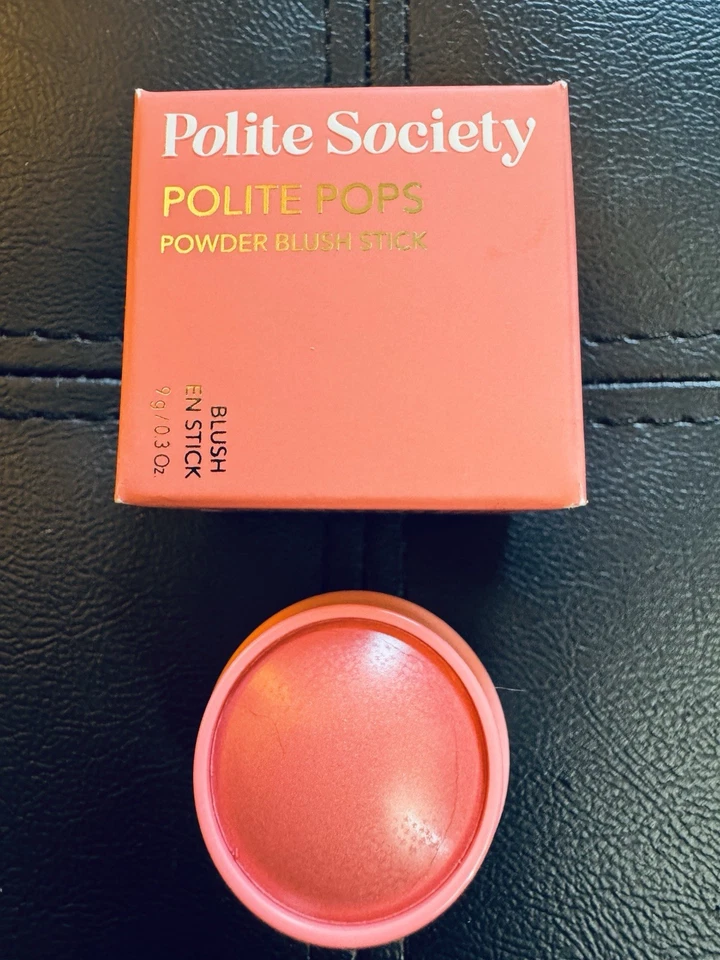 Polite Society Polite Pops Powder Blush Stick in Malibu Shade Golden Peach NIB - Image 4 of 4