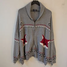 Modcloth Women's Cotton Fox Fair Isle Cardigan Sweater Size 4X