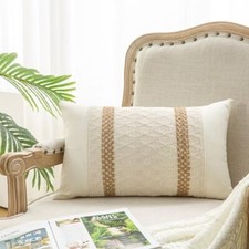 Lumbar Throw Pillow Covers 12 x 20 Inch 20" x 12" Pack of 1 Double Striped