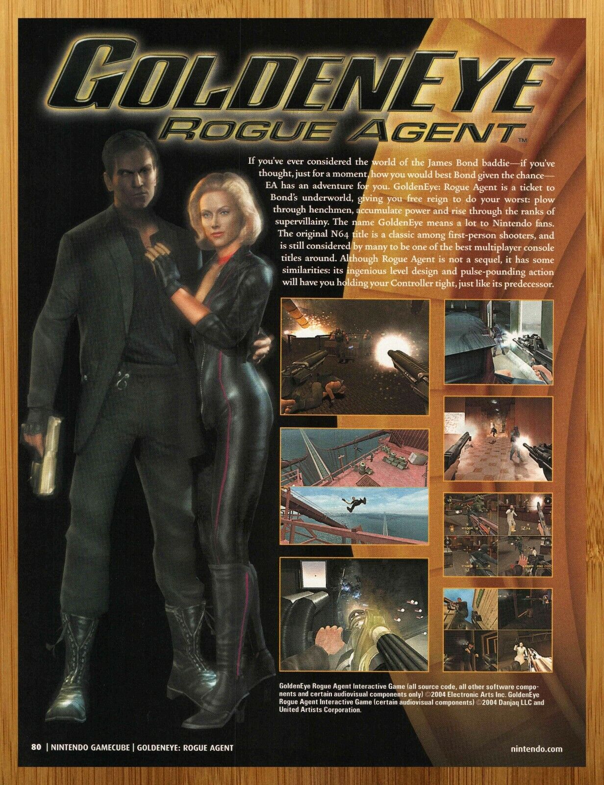 2004 Goldeneye: Rogue Agent PS2 Xbox Gamecube Print Ad/Poster Authentic Art  007