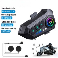 Bluetooth Motorcycle Helmet Headset 5.3 Wireless IPX6 Waterproof Noice Reduction
