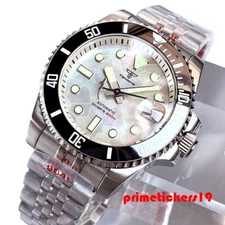 Tandorio White MOP Dial Fashion 40mm NH35A Men's Automatic Sapphire Watch Lume