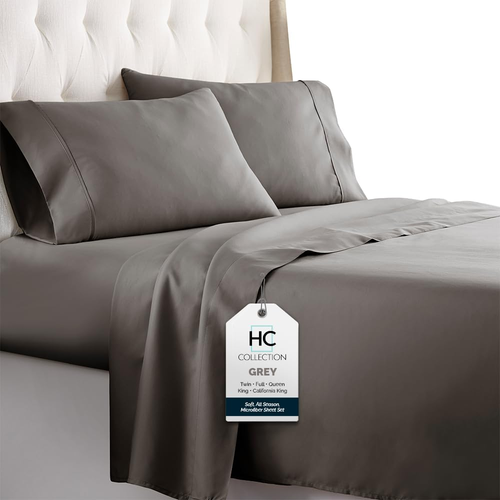 Bed Sheets Set Queen with 2 Pillowcases Hotel Luxury Brushed Microfiber Sheet W/