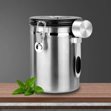 1.8L Coffee Canister Airtight Stainless Steel Kitchen Food Storage Container
