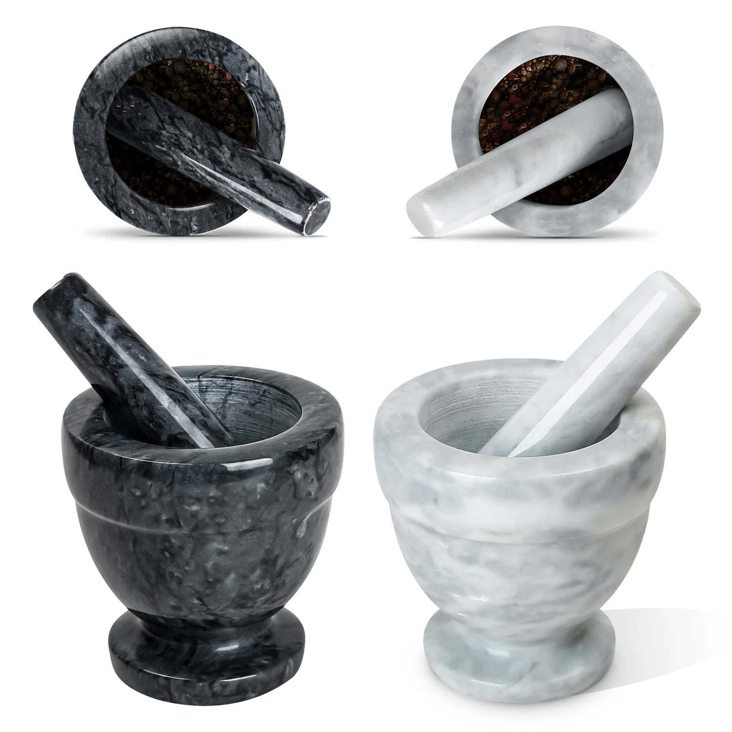 Large Pestle and Mortar Set Natural Spice & Herb Crusher Grinder Durable Stone