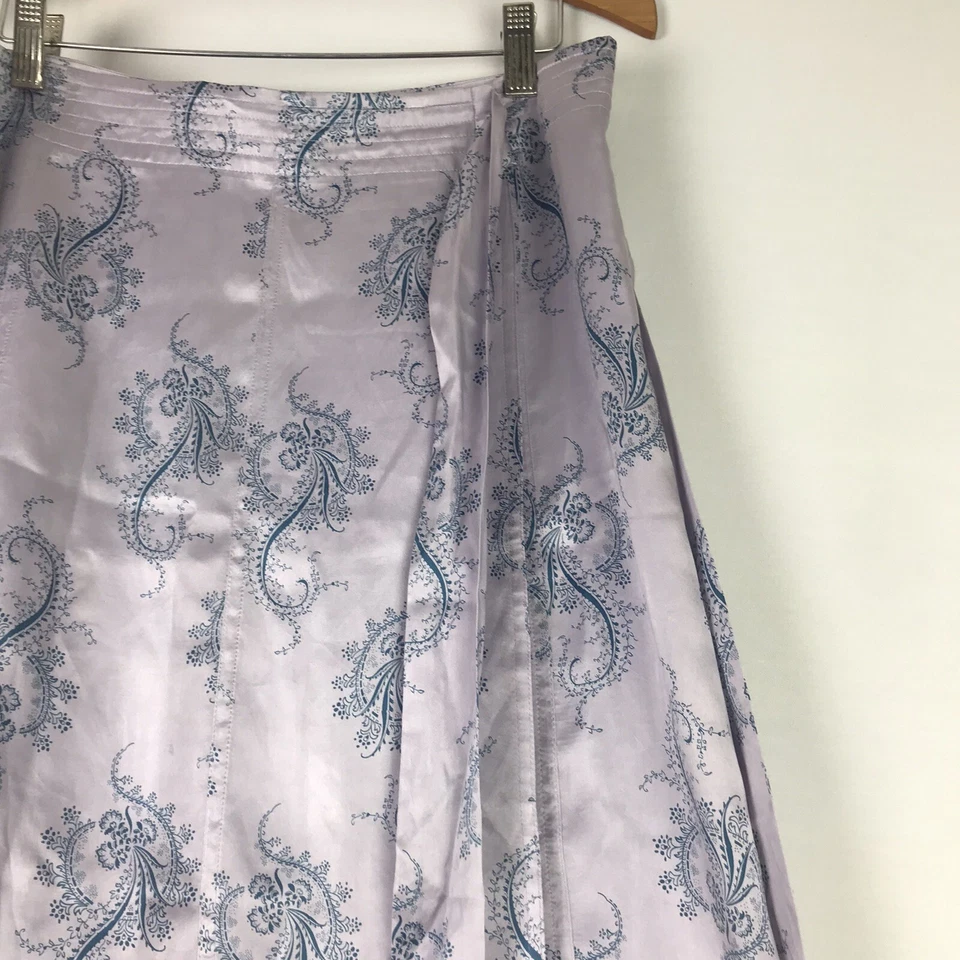 Falda Paul & Joe Seda Lila Líneas Florales Talla M Foto 2 de 4