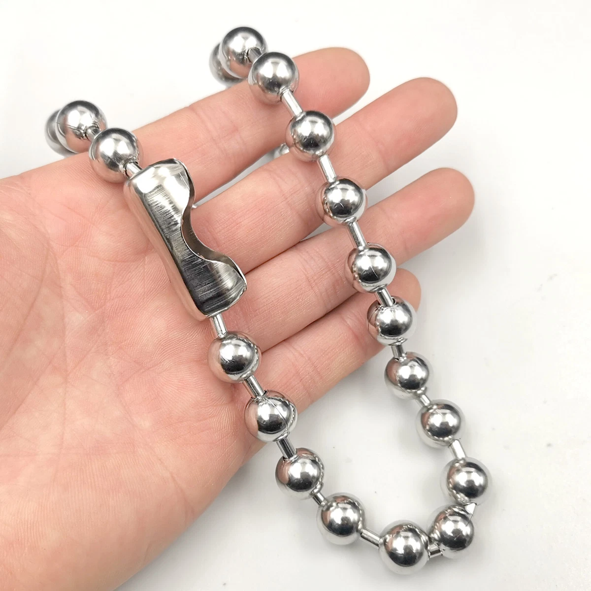 Mens 10mm 32'' Silver Ball chain Stainless Steel Beaded chain necklace  Jewelry