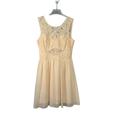 chinese dress ladies Sleeveless Short Lace Party Dress with Chiffon Overlay– PromGirl main image 1
