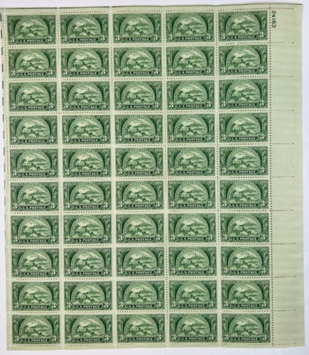Scott 987 - 1950 American Bankers Association Full Sheet of 50 US 3¢ Stamps MHN - 第 1/2 張圖片