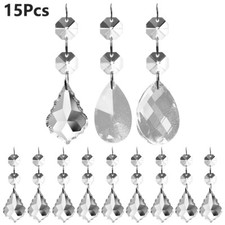 15 Pieces Clear Teardrop Crystal Chandelier Crystal Suncatcher Prisms Pendants
