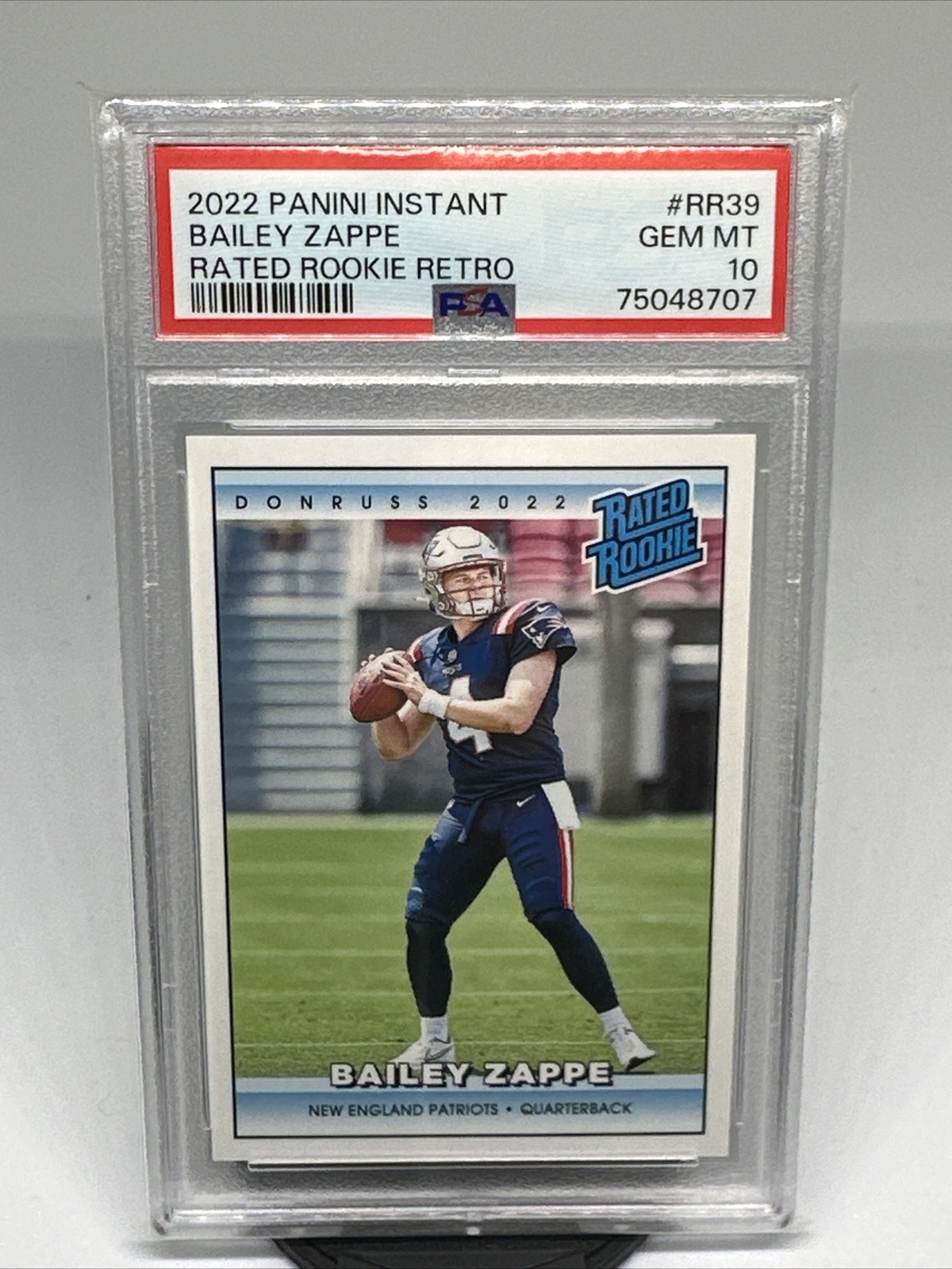 Bailey Zappe Panini Instant Rated Rookie Retro #RR39 Base