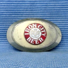 Iron City Beer Promo Belt Buckle Integrity Quality Tradition Vtg 80s     .TYC842