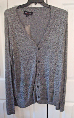 Mens Button Front Sweater Gray Size XL NWT Structure