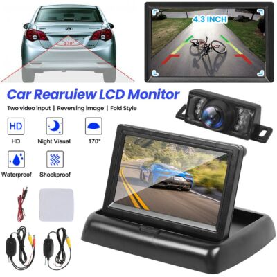 Auto Rückfahrkamera mit 4.3'' LCD Monitor LKW Bus Funk Kabellos Rückseiten Kamera