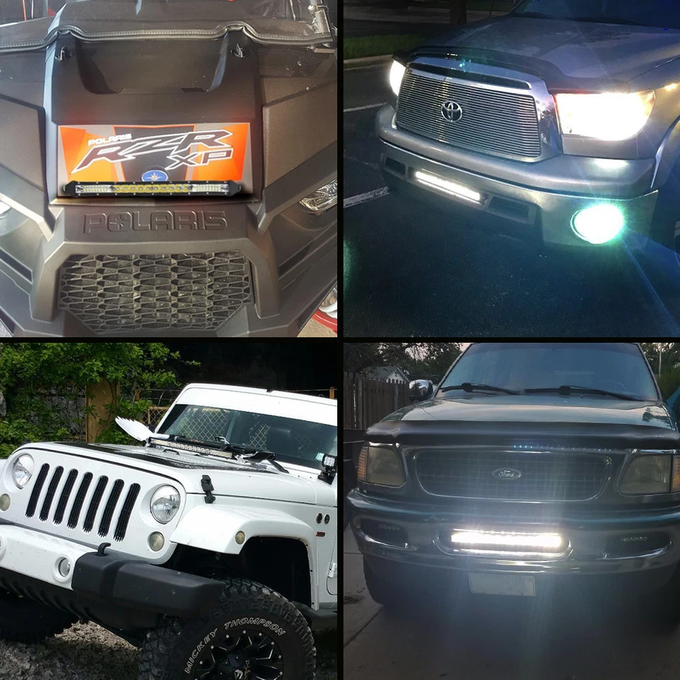 Car Crawler Accessories Super Bright 10INCH Slim LED Light Bar + side Brackets - Image 4 of 4