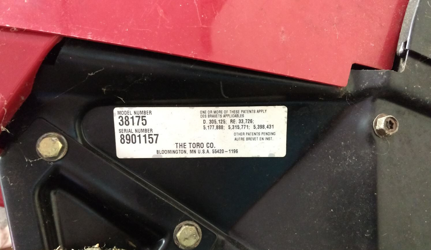 Toro CCR PowerliteE 3Horse Snowthrower 38175 electric start, Local