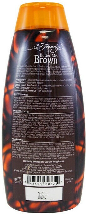 Ed Hardy BUTTER ME BROWN Indoor Tanning Bed Lotion Dark Bronzer - 10 Oz