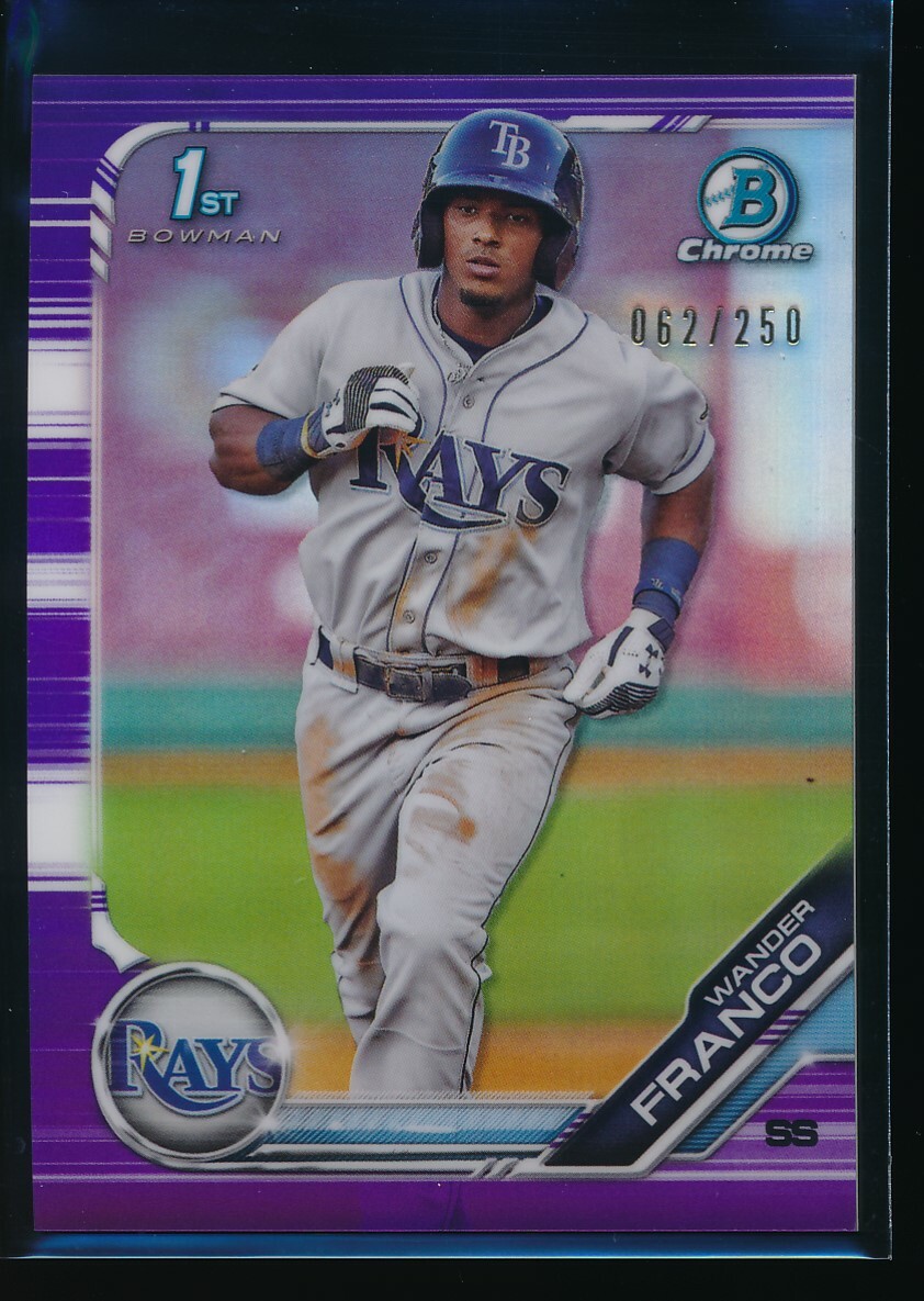 WANDER FRANCO 1st 2019 Bowman Chrome PURPLE REFRACTOR #/250 Rays