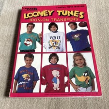 Vintage Looney Tunes Iron-On Transfers Book Leisure Arts 1518 Cartoons 1993.