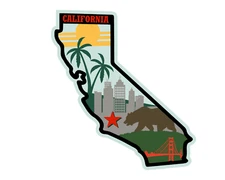 California State Shape Vinyl Sticker 4x3.5 Inch Waterproof Fade Resistant Decal