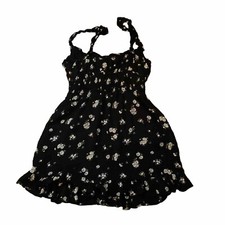 Reformation Silvia Mini Dress Black Daisy Floral Size M Medium 