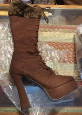 NEW Funtasma Women’s Sz 11 ELE2036/BN/MF Brown Boots 5.5" Heel 1.25" Platform