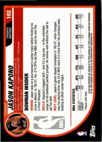 2007-08 Bowman Chrome Basketball -Pick Choose Your Cards  - Picture 111 of 117