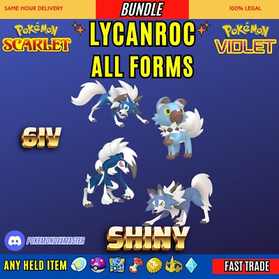 Lycanroc All Forms  Shiny/Non 6IV  - Pokémon Scarlet And Violet