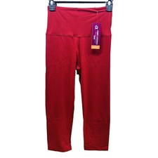 WOMAN 5" HIGH WAIST MARSALA BELOW KNEE STRETCHED YOGA, JOGGING CAPRI LEGGINGS