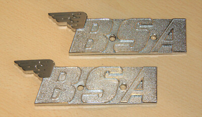 60-2568 Tankembleme Paar nur schrift pair winged metal Tank badges BSA A65 OIF