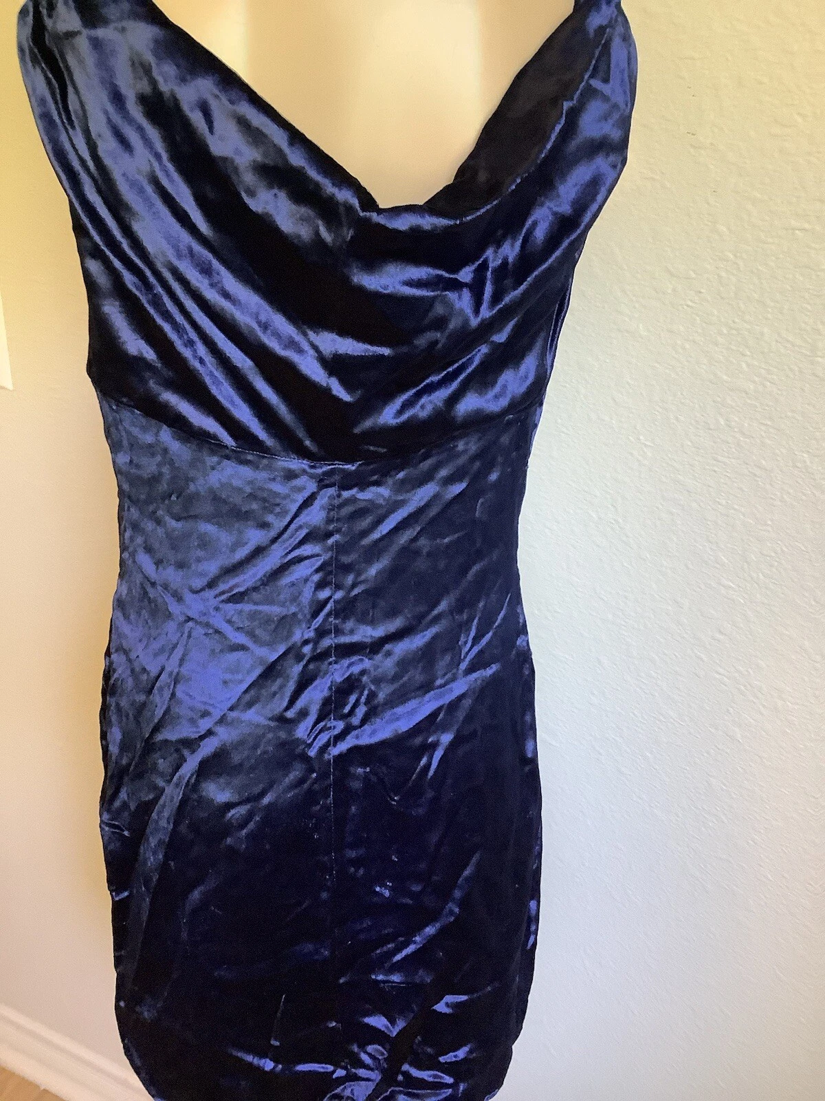 Abito donna Gianni Versace Versus blu vestito effetto velluto 28 42