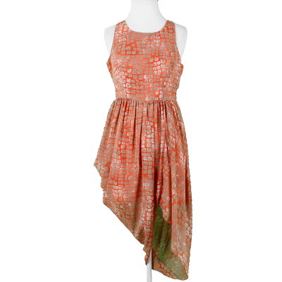 blue dress for baby girl Green & Orange Floral Asymmetric Mini Dress main image 0