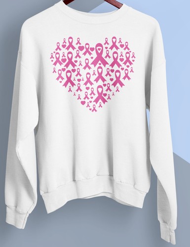 Breast Cancer Awareness Pink Ribbon Heart Sweatshirt Disease Survivor Gifts - Bild 10 von 22