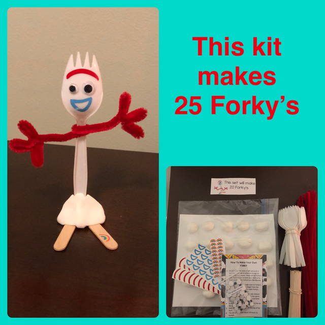 25 Make Your Own Forky Toy Story 4 Birthday Party Favor, Class Treat ...