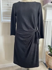 NWT Shelby & Palmer Women’s 10 Black Textured Midi Dress
