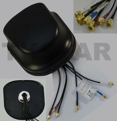 LTE 4G 5G + WIFI WLAN MIMO GSM GPS FM Radio Dach Antenne Boot LKW 6 x SMA - Bild 1 von 4