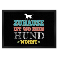 Zuhause Ist Wo Mein Hund Wohnt FußMatte Haus Wohnung Hunde Haustier Familie