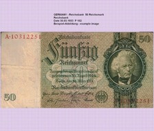 50 REICHSMARK  REICHSBANKNOTE  1933  (VF-F)  6275###