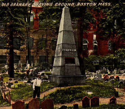 Antique DB Postcard Old Granary Burying Ground Boston Massachusetts MA c1900s