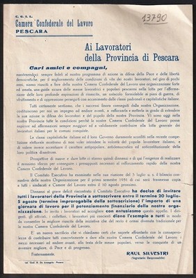 13790 CGIL CONFEDERAL CHAMBER OF LABOR - FISHING see mod. custom
