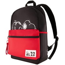 Peanuts 13 Inch Sleeve Backpack, Snoopy, Charlie Brown and Woodstock Padded