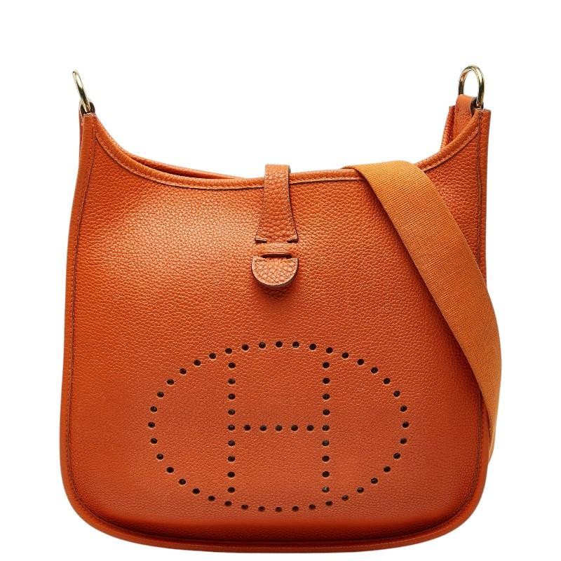 Hermes Evelyne I PM Shoulder Bag Orange Togo Leather Ladies Used
