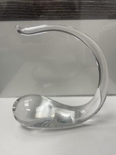 Heavy Clear Glass Paperweight Ring Bracelet Holder Stand Vanity Table Ornamental