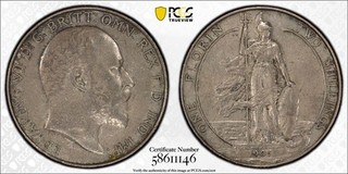 V32 Gran Bretagna 1905 fiorino argento PCGS XF 40 bella tonalità DATA CHIAVE