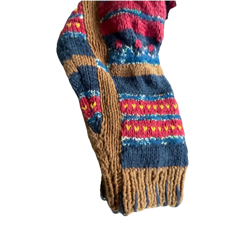 Suéter Vintage Informal Esquina Tejido a Mano Abotonado Ver Medidas M/L Colorido Foto 3 de 4