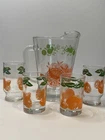 Vintage Anchor Hocking Orange Blossom Juice Set – Pitcher & 4 Glasses MCM